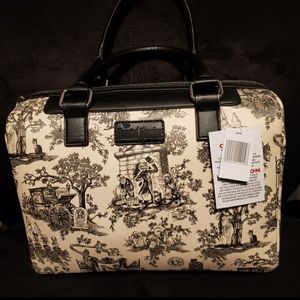 Disney Haunted Mansion Black and Cream Satchel